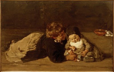 Siblings - Playing Children by Max Liebermann